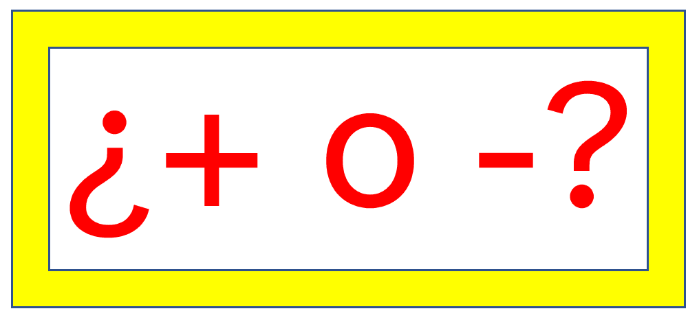 Símbolos de suma y resta entre interrogaciones
