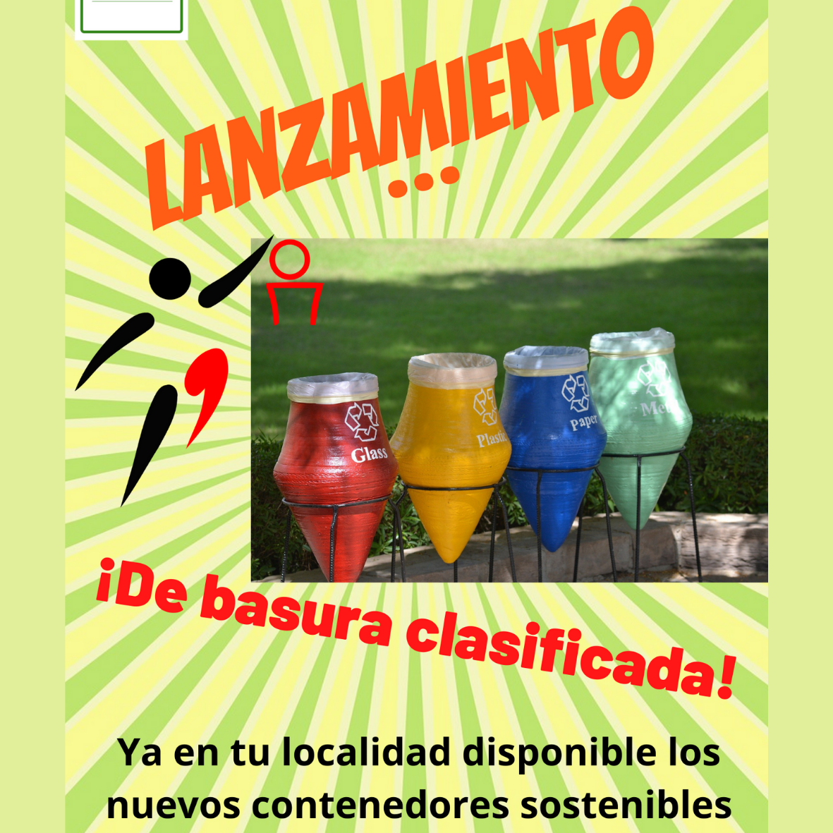 Un cartel para clasificación de basuras