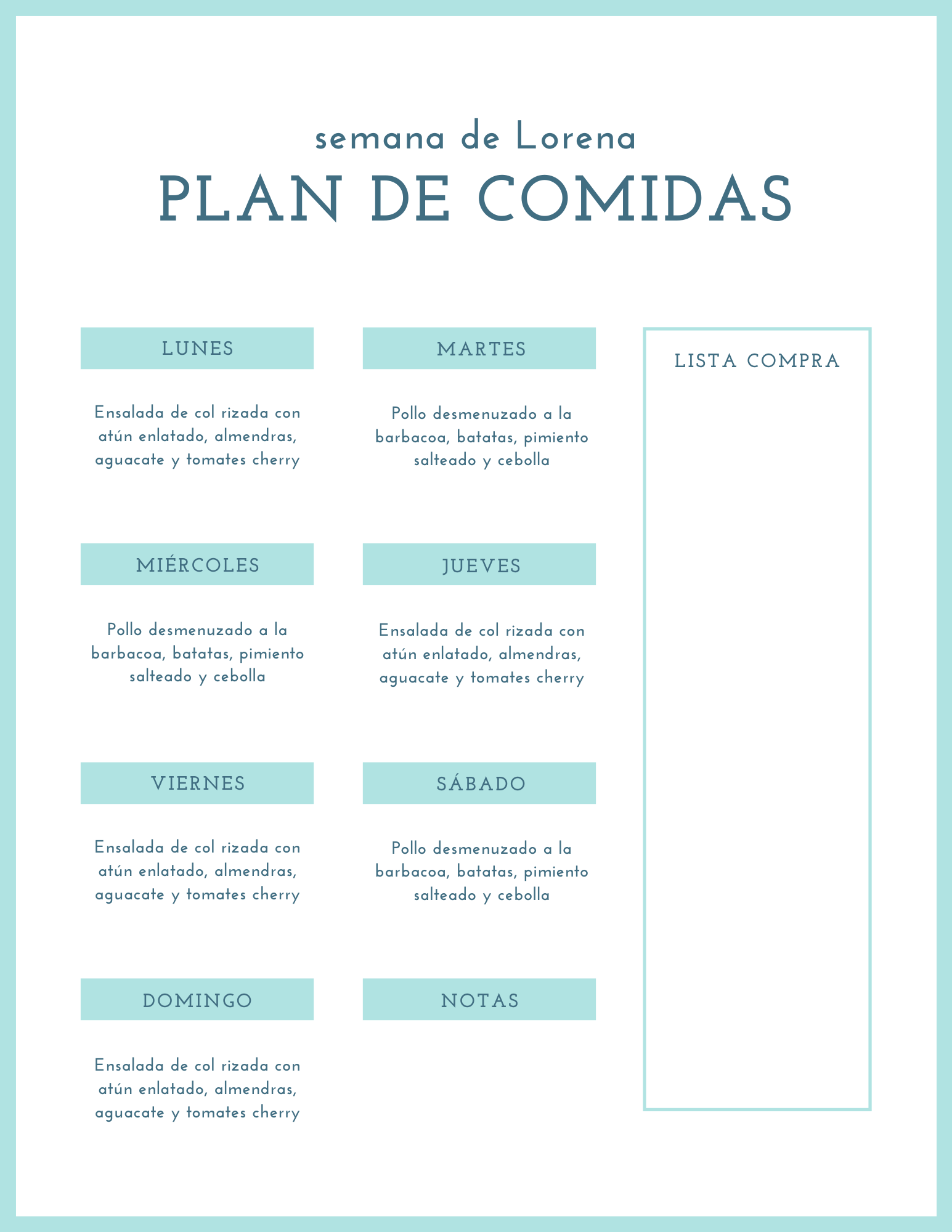 Plan de comidas 